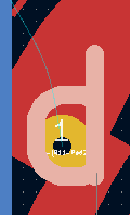 Lining the via up with the hole in the middle of a letter to minimise disruption to silkscreen